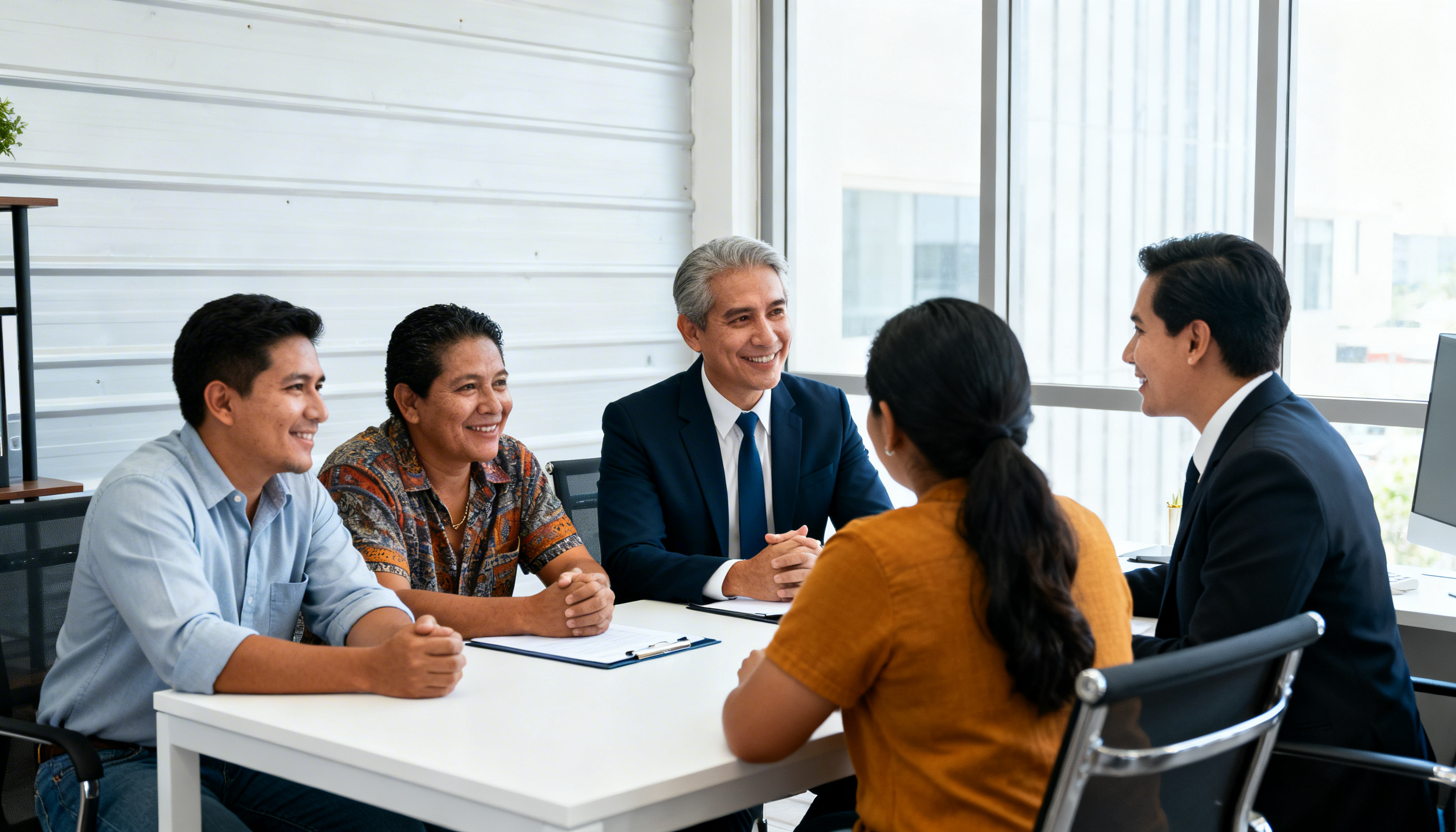 Equipo de abogados de extranjería atendiendo a clientes